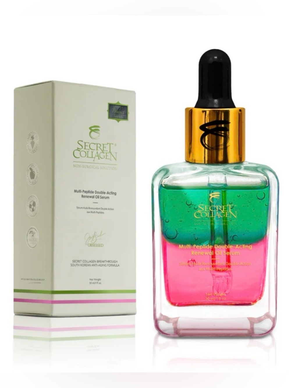 Secret Collagen Multi-Peptide Double Acting Renewal Oil Serum ~ Retail $400